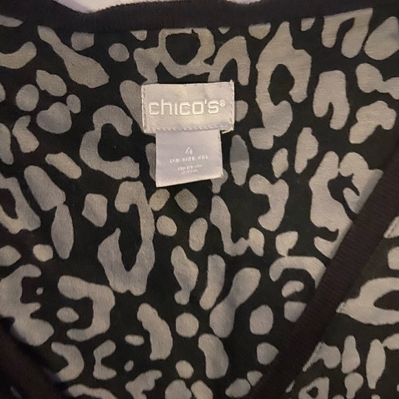 Chicos leopard print SOFT CHIC Rib-Trim Tunic_overside Top_Womens_Size 4 XXL - Picture 5 of 8